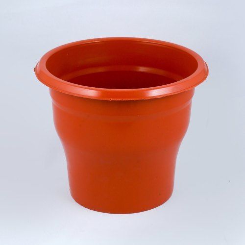 Highly Durable and Heavy Duty Plastic 9 Inch Red Color Round Shape Garden Pot