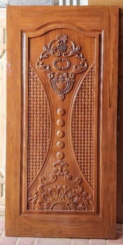 Highly Durable And Polished Finish Brown Color Flower Design Wooden Carved Door Application: Kitchen