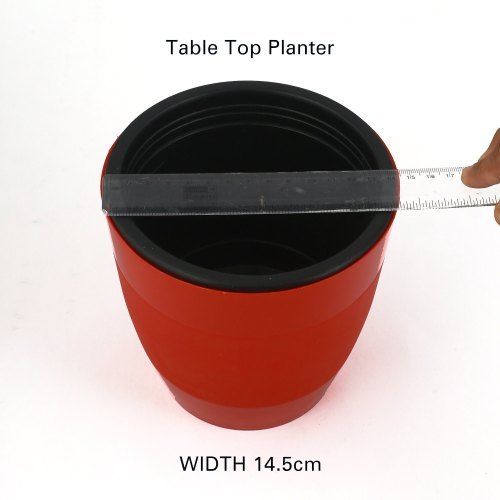 Red Highly Durable And Polished Table Top Self Watering Planter Width 14.5 Cm