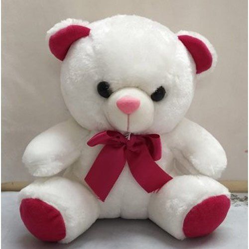 Highly Durable And Ultra Soft White And Red Color Teddy Bear Soft Toy