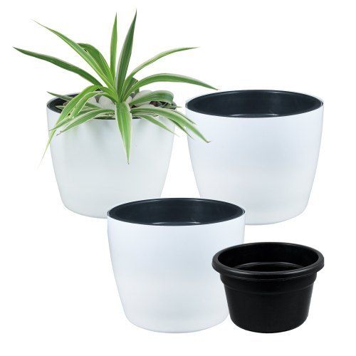 Highly Durable Indoor Self Watering Planter With White Color Dimensions: 25  Centimeter (Cm)