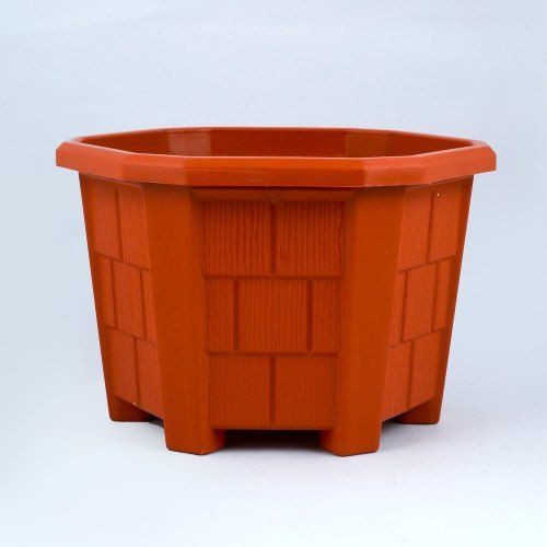 Highly Durable Red Color Hexagonal Indoor Planter Pot for Garden