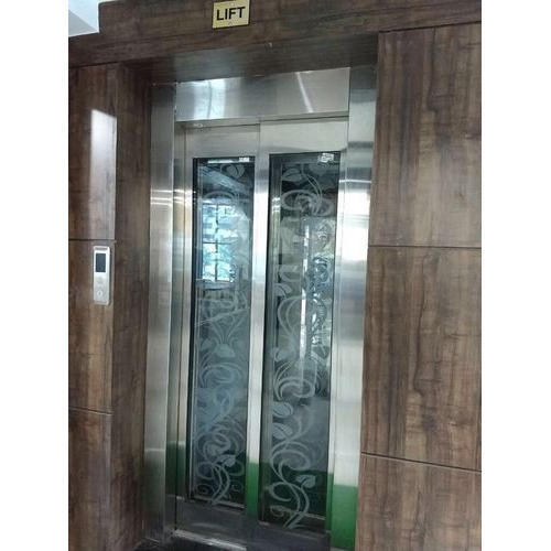 Long Lasting And Durable Golden Glass Elevator Door