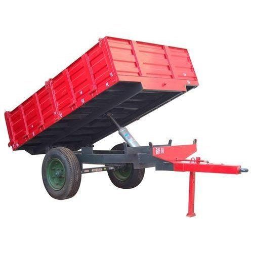 Red Powder Coated Mild Steel Tractor Trolley