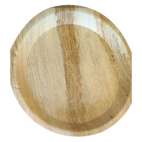 10 Inch Disposable Round Shape Brown Areca Leaf Plates For Food Serving