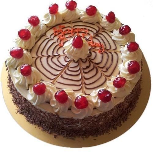 Delicious And Creamy Cake With Cherry Toppings (Contain Calcium, Sugars, And Protein) For Birthday, Anniversary Party