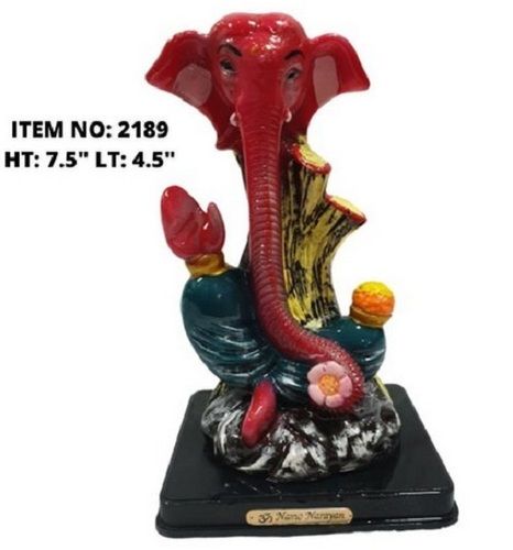 Eco-Friendly Glossy Finish Printed Ganesha Frp Statues For Worship, Height 7.5 Inch, Length 4.5 Inch