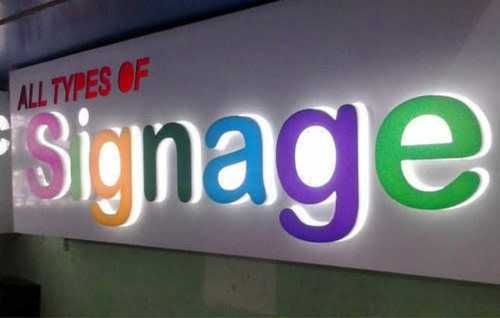 Led Bulb Type Rectangular Shape Wall Mounted Multi Colour Glow Sign Board Application: Reataurants