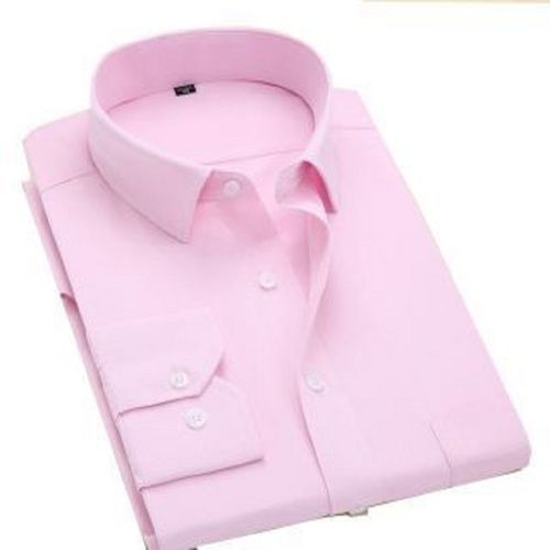 Washable Mens Linen Cotton Pink Full Sleeves Casual Wear Shirts