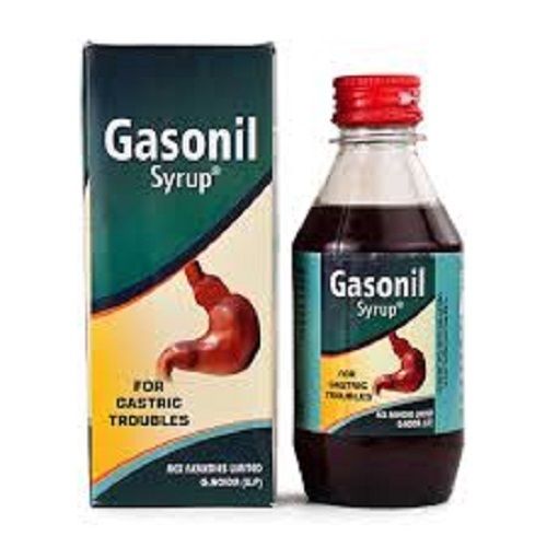 Rex Remedies Gasonil Syrup For Gastric Troubles 200 Ml Ingredients: Podina Khushk (Mentha Arvensis)
Imli Muqashshr (Tamarindus Indicus)
Ilaichi Kalan (Amomum Subulatum)
Zanjabeel (Zingiber Officinale)
Badyan (Foeniculum Vulgare)
Zeera Safavid (Cuminum Cyminum)
Anar Dana (Punica Granatum)
Qand Safavid (Sugar)
Sodium Benzoate (Preservative)