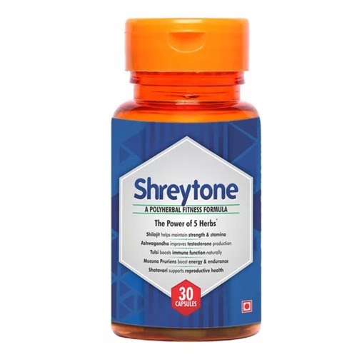Shreytone Dietary Supplement Capsules With Shilajit, Ashwagandha And Tulsi Ingredients: Shilajit