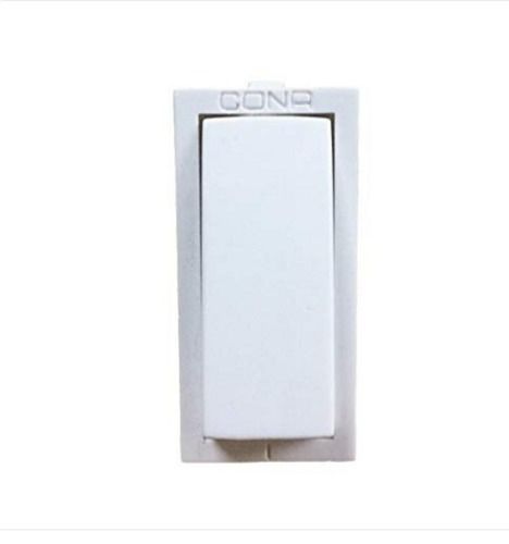 Plastic White Color 6A Cona Modular Switch With Easy To Install And Easy To Clean And Maintain