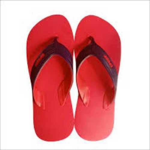 Summer Attractive Pattern Red Colour Daily Wear Plain Rubber Slipper