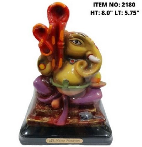 Glossy Finish FRP Lord Ganesha Statue For Worship, Height 8 Inch, Length 5.75 Inch