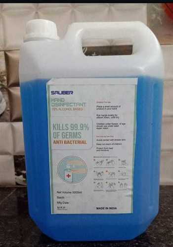 Kills 99.9% Germs Anti Bacterial Sauber Hand Disinfectant, 5 Liters Can Pack Age Group: Suitable For All Ages