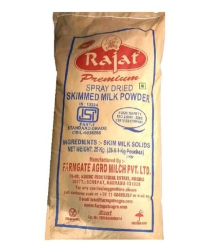 White Pasteurized And Homogenized Rajat Premium Spray Dried Skimmed Milk Powder (25 Kg)