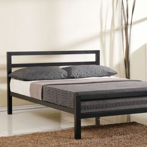Portable Black Modular Powder Coated Single/Double Metal Bed For Home 