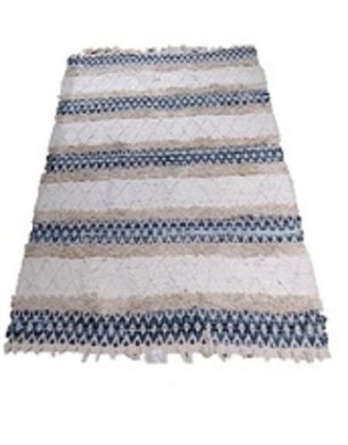 Comes In Various Colors Rectangular Shape And Anti Skid Outdoor Patch Work Floor Cotton Woven Rug