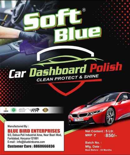 Soft Blue Clean Protect Ad Shine Car Dashboard Polish, Net Content 5 Liter Pack