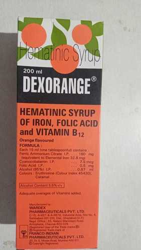 200ml Allopathic Dexorange Hematinic Syrup Of Iron To Overcome Deficiency Of Anemia
