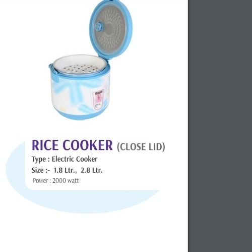 Automatic Appealing Look Easy To Move Light Blue Close Lid Type Electric Rice Cooker (200 Watt)