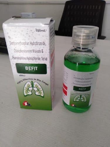 Befit Syrup Highly Effective In Dry Cough 100ml Bottle, Packaging Box