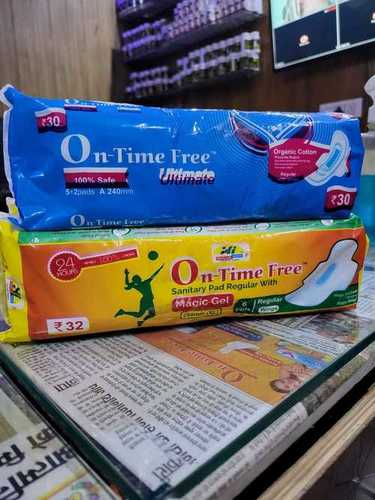 On-Time Free 100% Safe Organic Cotton Comfortable 5+2 Pads A 240Mm Sanitary Pad Age Group: Adults