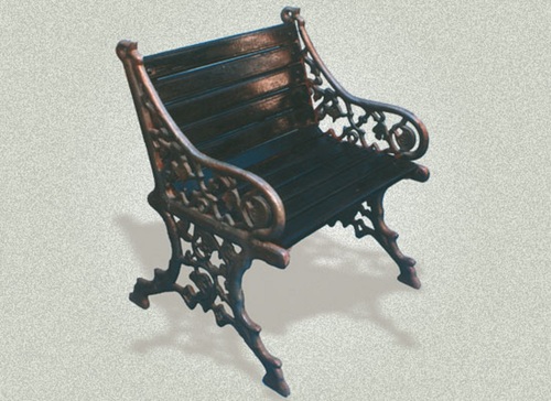 बैकरेस्ट और आर्मरेस्ट के साथ हैंडमेड पाउडर कोटेड ब्लैक थ्री सीटर्स आउटडोर बेंच