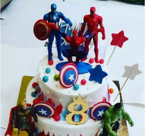 Set of 6 Mixed Marvel Cake Toppers- Avengers Logo, Marvel Shield, Flash,  Captain America, Thors Hammer and Ironman Mask : Amazon.co.uk: Grocery