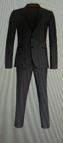 Two Piece Finest Fabric And Front Zipper Skin Friendly Men's Black Color Coat And Pant