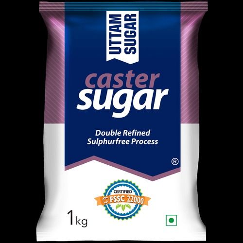 Uttam Sagar Caster Double Refined Sulphurefree Process White Sugar, 1kg Pack