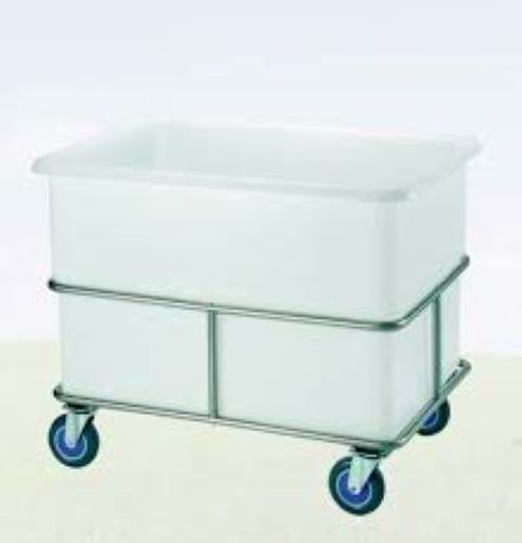 Wet Linen Trolley - SS302, 3-4 Feet Height, 4 Wheels, Open Top Design | Easy Cleaning, Corrosion Resistance, Customizable Size