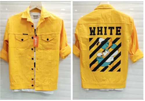 Feng Chen Wang Tie-dye Denim Jacket - Black/Yellow | Garmentory