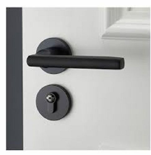 Aluminum 10.5 Inch Scratch Free Black Designer Door Handle With Silent Door Lock