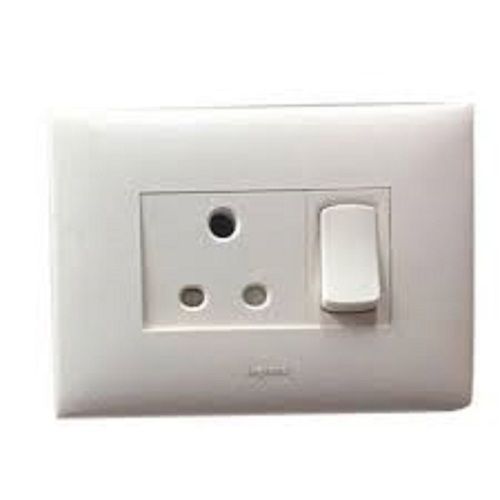 10AMP White Electrical Switch Boards With 3 Pin Socket And 1 Button