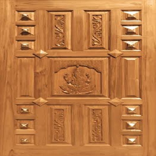 Solid Wood Brown Polished Modern Design Front Wooden Doors With 8-10 Mm Thickness