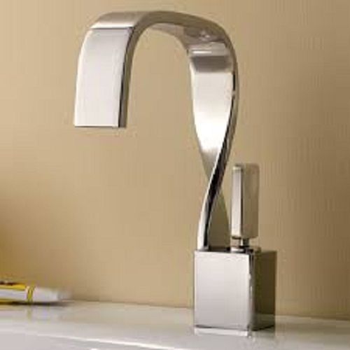 Rectangular Corrosion And Rust Free Designer Steel Bathroom Faucets With Stylish Handle Design