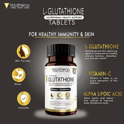 L-Glutathione, Vitamin C And Alpha Lipoic Acid Tablets For Healthy Immunity And Skin