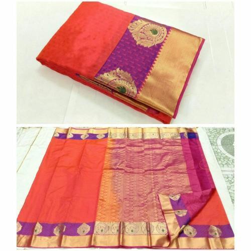 Traditional Art Silk Saree Pink With Violet Color(Look Elegant)