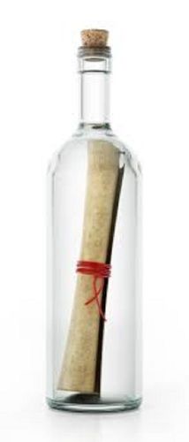 Beautiful And Transparent Glass Treasure Message Bottle For Gift, 1 Liter Bottle Sealing Type: Cork