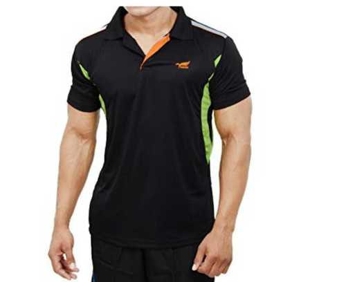 Black Colour Straight Collar Casual Wear Mens T Shirts, (L, M, S, Xl)
