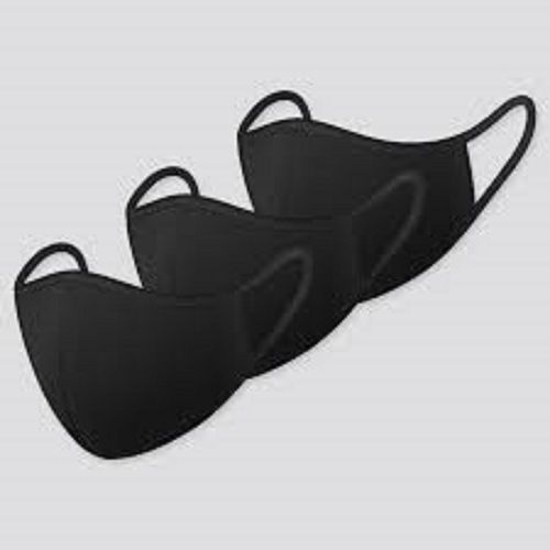 Breathable Washable And Comfortable Black Colour Cotton Face Masks
