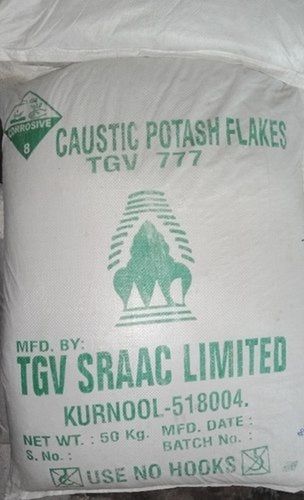 Caustic Potash Flakes, Koh-Formula With 360 Degree C Melting Point, 50kg Pack 