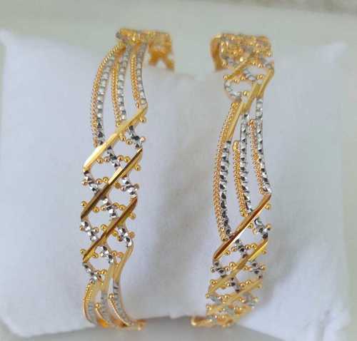 Designer Handmade Diamond Gold Bangles For Parties, Wedding, Anniversary