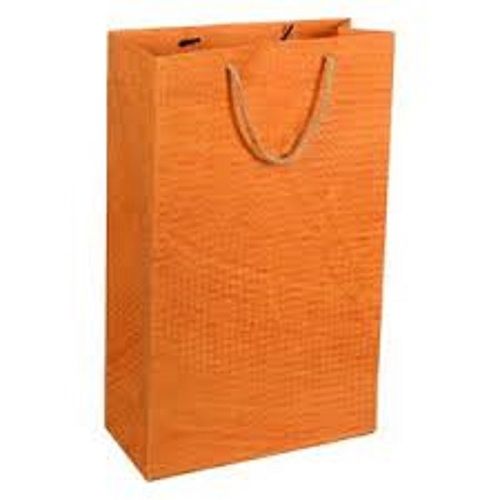 Light Weight Eco Friendly And Reusable Orange Color Kraft Handmade Paper Bags
