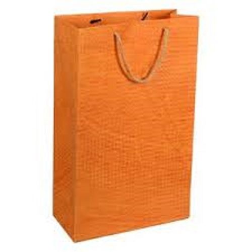 Recyclable Light Weight Eco Friendly And Reusable Orange Color Kraft Handmade Paper Bags