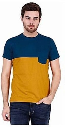 Mens Round-Neck Half Sleeves Regular Fit Casual Plain Cotton T-Shirts