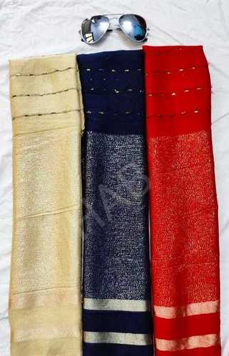 Three Colour Silk Gold With Small Beads Zari Hijab For Women Age Group: All  Age Group