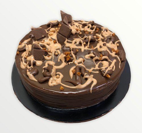 Appealing Look Delicious Taste Dark Brown Creamy Round Swiss Chocolate Cake