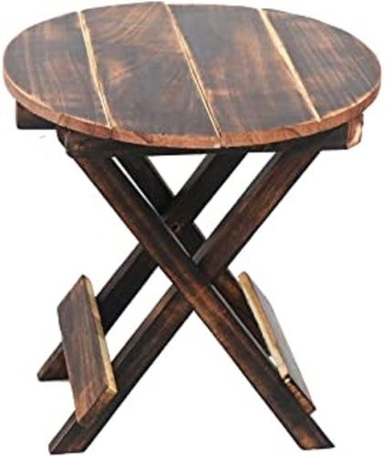 Handmade Beautiful Round Wooden Folding Coffee Table With Vintage Finish Ideal For Outdoor Indoor